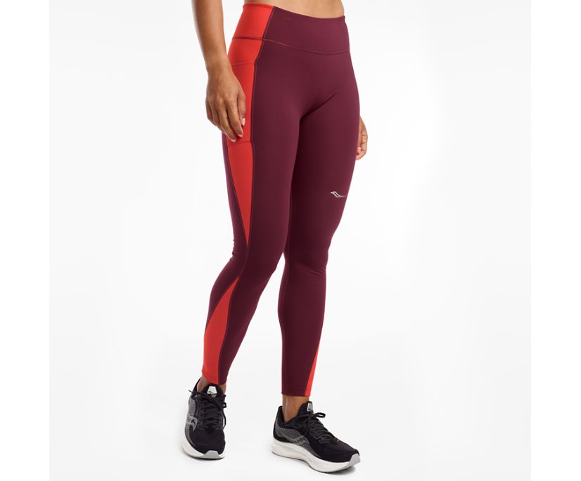 Women's Saucony Solstice 2.0 Pants Burgundy | Singapore 335VRWD